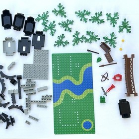 LEGO 6071 Forestmen&rsquo;s Crossing VINTAGE Parts- Rare River Baseplate, Bridge, Accs