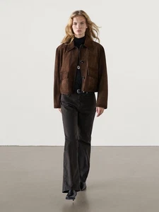 massimo dutti split suede leather coat jacket ref 4713 933 sz XS RRP £399 cos - Picture 1 of 10