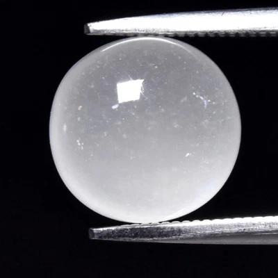 💎 3.47ct Round Cabochon Natural Rainbow White With Luster Moonstone - Gemstone - Image 1 of 4