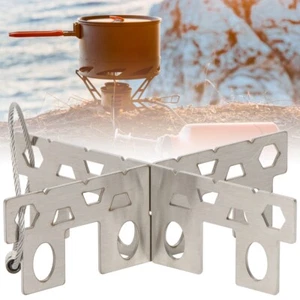 Portable Outdoor Picnic Stove Stand Stainless Steel Holder For Camping - Picture 1 of 11
