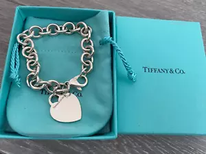 Tiffany & Co. 925 silver belcher bracelet heart tag - Picture 1 of 16