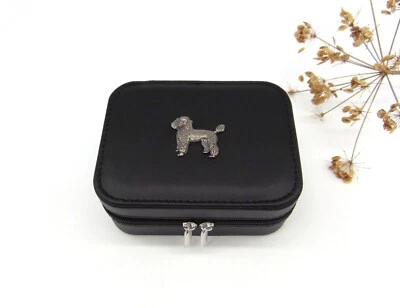 Poodle on Black Travel Jewellery Box Poodle Dog Gift Poodle Mum Dad Xmas Gift - Image 1 of 4