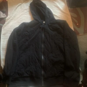 LL Bean Hoodie Mens Large Black Full Zip Thermal Waffle Quilted Workwear 285395 - Picture 1 of 3