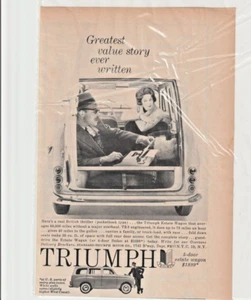 Anuncio original de la revista Triumph Estate Wagon 1958 "La historia de mayor valor de la historia..." - Imagen 1 de 1