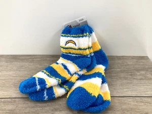 Nfl Team Apparel LA Los Angeles Chargers Bolts OSFM Cozy Fuzzy Warm 4Sock Stripe - Picture 1 of 5