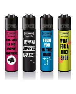Clipper Feuerzeuge große komplette Sammlung Denglish 6 ab 4 Stück nachfüllbar - Bild 1 von 1