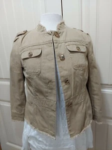 Loft Petite Frayed Edge Khaki Jacket NWOT  - Picture 1 of 7