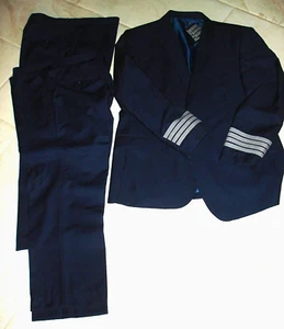 PILOT DRESS UNIFORM JACKET, 2 PANTS, EPAULETTES: NEW, BLUE - Picture 1 of 4