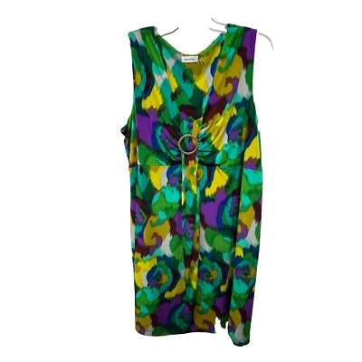 Calvin Klein Pullover Sleeveless Shift Dress Women's Size 24W Multicolor - Image 1 of 4