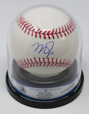 Mike Trout ANGELS Signed Autograph Auto Rawlings OML Baseball Beckett BAS JSA - Image 1 of 4