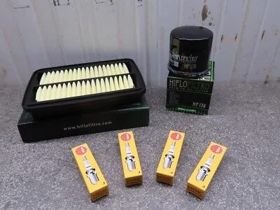 Kit de servicio Suzuki GSF1200 Bandit 01-06 Hi-Flo filtros de aire y aceite bujías NGK Foto 1 de 4