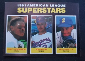 1991 Rickey Henderson / Nolan Ryan / Griffey Jr Rare Oddball promo card