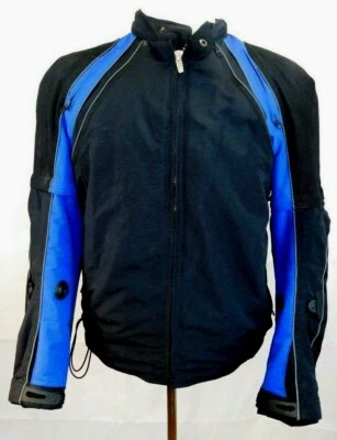 Joe Rocket Men's Size Large Blue Black Padded Motor Sports Racing Jacket - Image 1 of 4