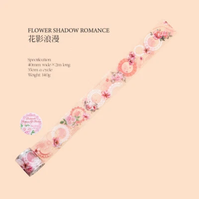 Lace Flowers PET Matte Masking Tape Stickers Journal Card Scrapbooking Supplies - Image 1 of 4