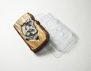 RACCOONS MOLD, Soap Mold, Bath Bomb Mold, Chocolate Mold, Animals Fondant Mold, - Imagen 1 de 1
