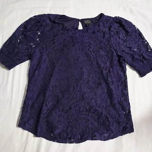 Blusa pulóver de manga corta de encaje talla mediana Worthington para mujer - Imagen 1 de 7