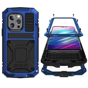 iPhone 14 Pro Max Metal Case with Screen Protector Camera Protector Military ... - Picture 1 of 7