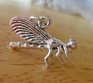 ¡Dije de libélula de plata de ley 3D 22x13 mm! Lindo! - Imagen 1 de 4