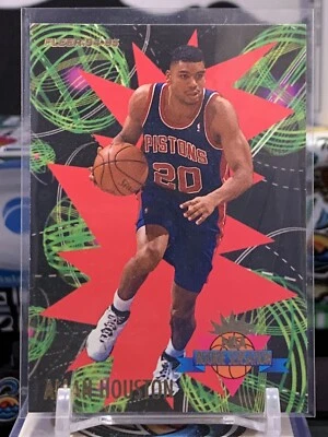 1994-95 Fleer NBA Rookie Sensation Allan Houston #10 Detroit Pistons JH 7O - Image 1 of 2