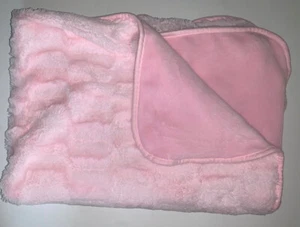 Pink Pitter Patter Luxury Baby Blanket Plush Patterned Faux Fur 40”x30” EUC - Picture 1 of 5