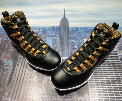 Nike Air Jordan X 10 Retro Mid TD Football Cleat Black Men Size 8 CQ2073 007 New — 第 1/4 张图片