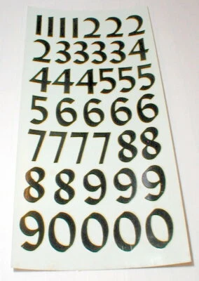 Black Slot Car Racing Numbers Decals Russkit #7121 NOS 1960s Complete Sheet NOS - Image 1 of 4