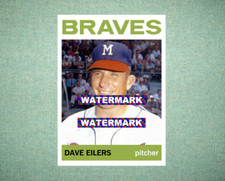 Dave Eilers Milwaukee Braves 1964 Style Custom Baseball Art Card