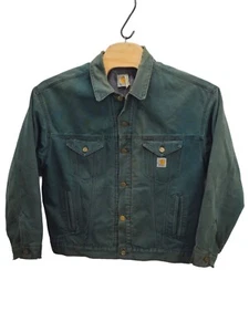 VTG Carhartt Blanket Lined Duck Jacket L/XL Faded Distressed USA Workwear Chore  - Picture 1 of 14