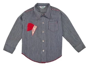 Vintage Pinstripe Selvedge Indian Chief Button Up Size 7 - Picture 1 of 19