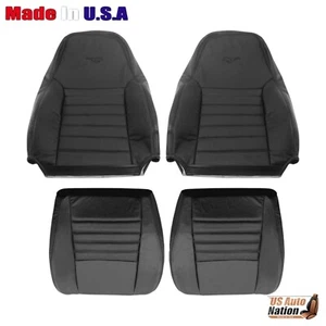 1999 to 2004 Ford Mustang GT Driver Passenger Perforated Vinyl Seat Cover Black - Bild 1 von 14