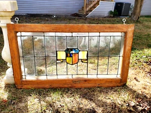 Vintage/Antique Stained Glass Window 40.5" x 22.5" - Picture 1 of 2