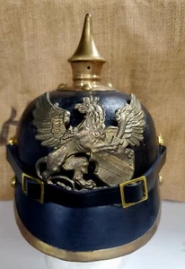 1. Weltkrieg Reproduktion Baden Pickelhaube Helmplatte mit Messingoberfläche - Bild 1 von 5