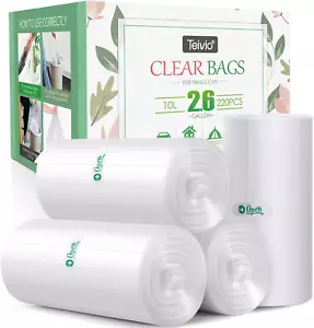 2.6 Gallon 220 Counts Strong Trash Bags Garbage Bags by , Bathroom Trash Can Bin - Picture 1 of 11