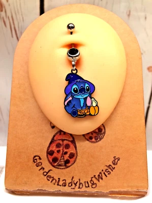 Cute STITCH Witch Halloween LILO and Stitch Belly Navel Ring - Image 1 of 2