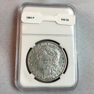 1884 P Morgan Silver Dollar Slabbed $1 Coin - Picture 1 of 4