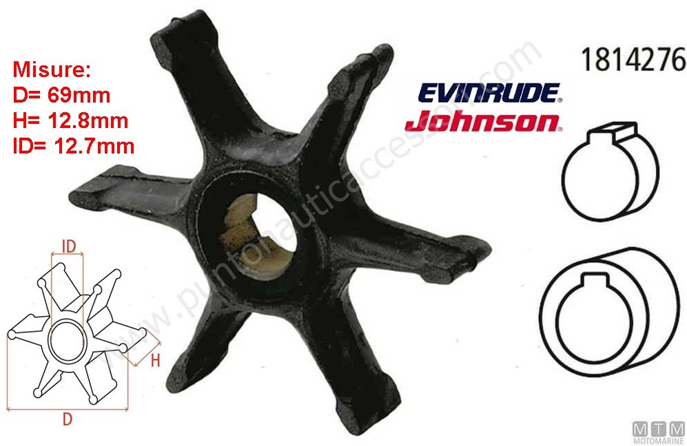 Girante Pompa Acqua Per Johnson Evinrude 9.9/15HP - Ricambio 386084 - Foto 12