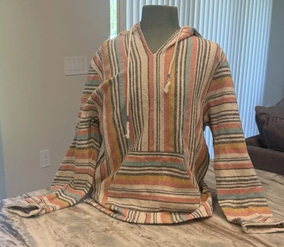 Beach Life by Ladra Pullover Hoodie Baja Cali 100% Cotton Striped X-Large India - Image 1 of 4