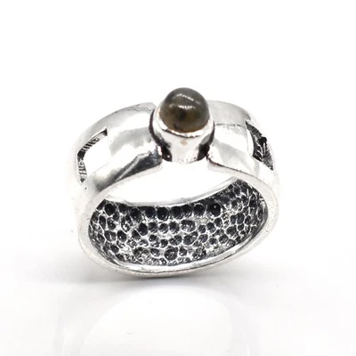 Anillo Labradorita Brillante Piedras Preciosas Moda Joyería Hecho a Mano 9 c039 Foto 1 de 4