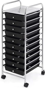 10 Tray Organizer Wheeled Cart HW52045BK - Picture 1 of 3