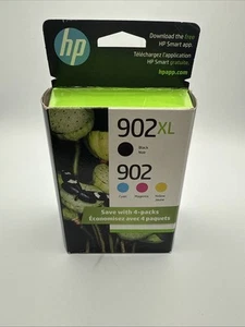 ORIGINAL 4ER-PACK HP 902XL SCHWARZ & 902 FARBE C/M/Y TINTE OFFICEJET VERSIEGELT Ablaufdatum: 2025 - Bild 1 von 2
