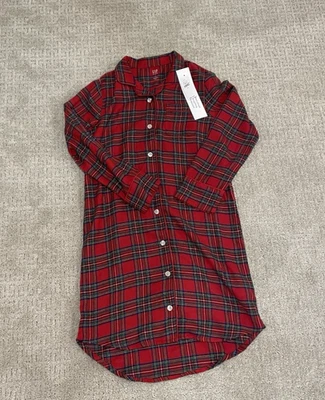 NUEVO CON ETIQUETAS GAP Niños Franela Roja Camisón Pijama con Bolsillo Talla 10 Foto 1 de 4