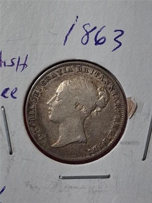 Великобритания 1863 СЕРЕБРО ШЕСТЬ ПЕНСОВ VF / ЦИРК КОРОЛЕВА ВИКТОРИЯ #MF-5478 - Изображение 1 из 3