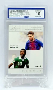 2022 Leaf Legend Double  Lionel Messi / Pele #LMP Exclusive Legend Edi CCG 10 - Picture 1 of 3