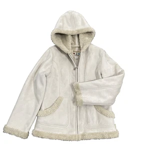 Vintage Y2K Mudd Jacket Sherpa Lined Faux Suede Pullover Size L 14/16 - Picture 1 of 10