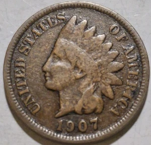 1907 Indian Head Cent (3) - Picture 1 of 2