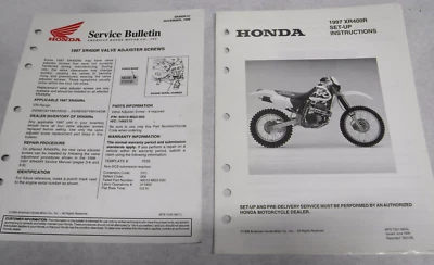 Honda XR400R XR400 XR 400 1997 97 instrucciones de configuración boletín de servicio Z8-31G Foto 1 de 4