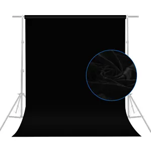 2x3 m fotografia professionale sfondo tessuto velluto tessuto velluto tessuto sfondo nero - Foto 1 di 12