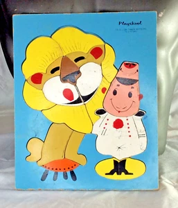 Puzzle Playskool Vintage Domatore di Leone 330-26 Legno 18 Pezzi - Foto 1 di 1