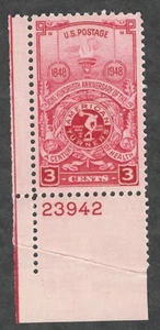 US. 979. 3c. Torch & Emblem of American Turners Ausgabe. w/Pl# postfrisch. 1948 - Bild 1 von 1