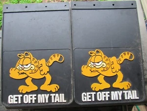 VTG 1978 GARFIELD “Get Off My Tail" Truck Mud Splash Guards Flaps 12" x 18" Pair - Picture 1 of 6